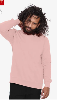 Unisex  Fleece Perfect Crewneck Powder Pink Sweatshirt M