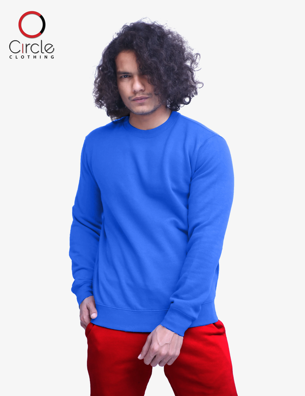 Unisex Fleece Perfect Crewneck Royal Blue Sweatshirt XXL