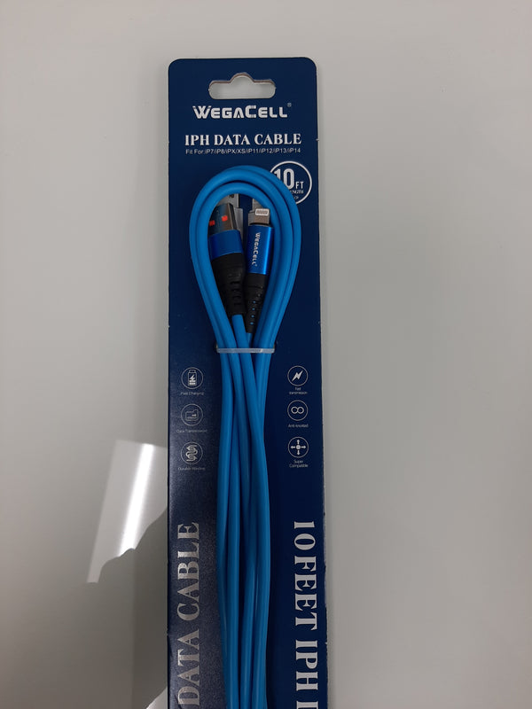 WEGACELL 10FT DATA CABLE USB TO LIGHTNING