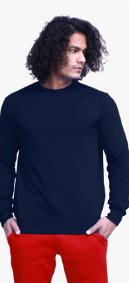 Unisex Fleece Perfect Crewneck Navy Blue Sweatshirt XXXL