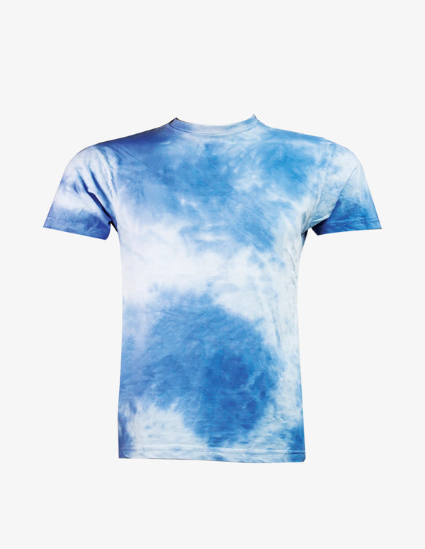 TIE DYE T-SHIRT(TDT)  BLUE AND WHITE XL