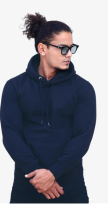 Unisex Fleece Perfect Pullover Navy Blue Hoodie S