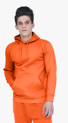 Unisex Fleece Perfect Pullover Orange Hoodie M