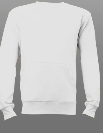 Unisex White French Terry Crewneck Sweatshirt with Pocket