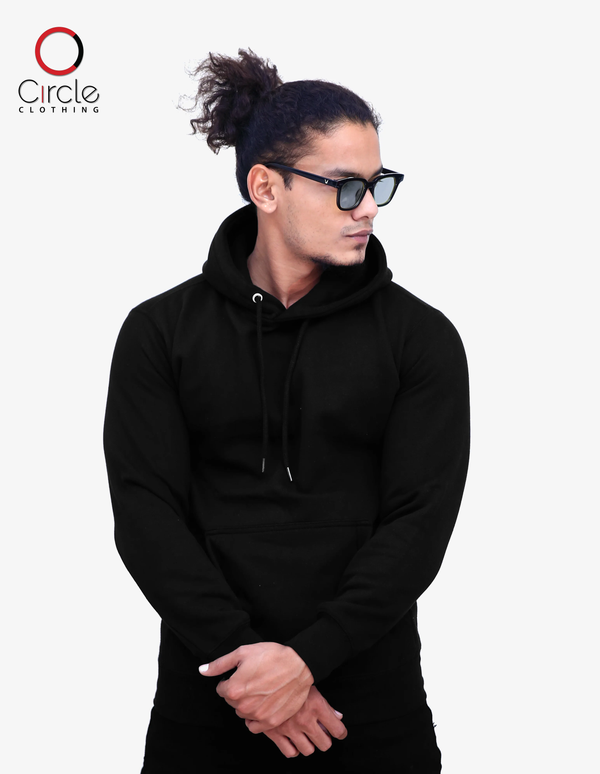 Unisex Fleece Perfect Pullover Black Hoodie  S