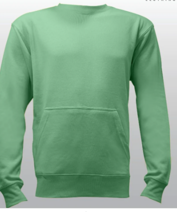 Unisex Mint French Terry Crewneck Sweatshirt with Pocket