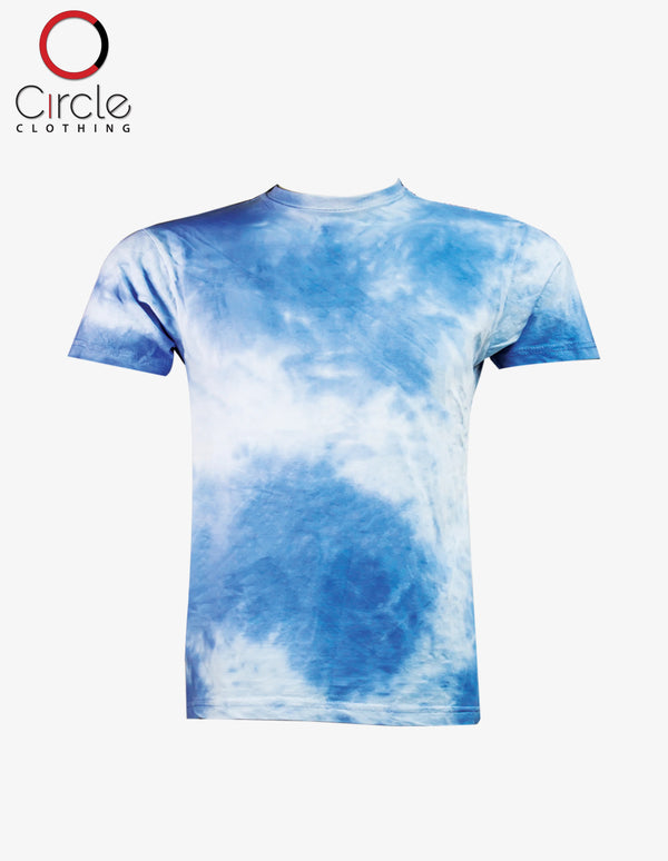 TIE DYE T-SHIRT(TDT)  BLUE AND WHITE S