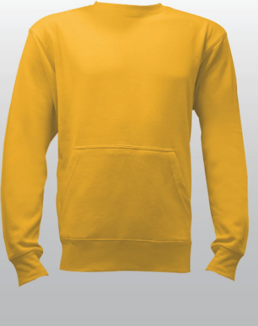 Unisex Gold French Terry Crewneck Sweatshirt with Pocket