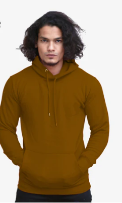 Unisex Fleece Perfect Pullover Mustard Hoodie  S